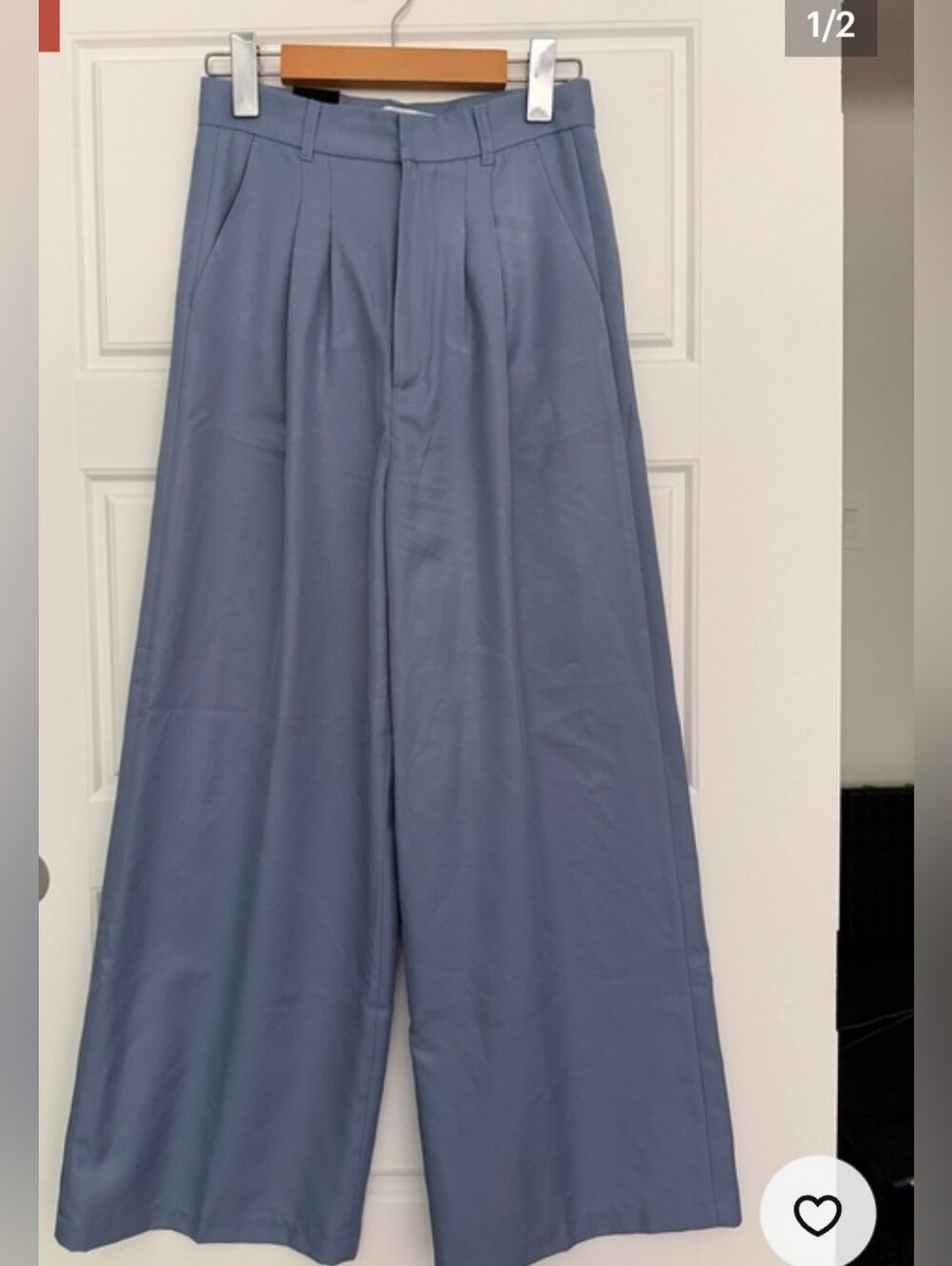 Wide-Leg Pants in Slate Blue